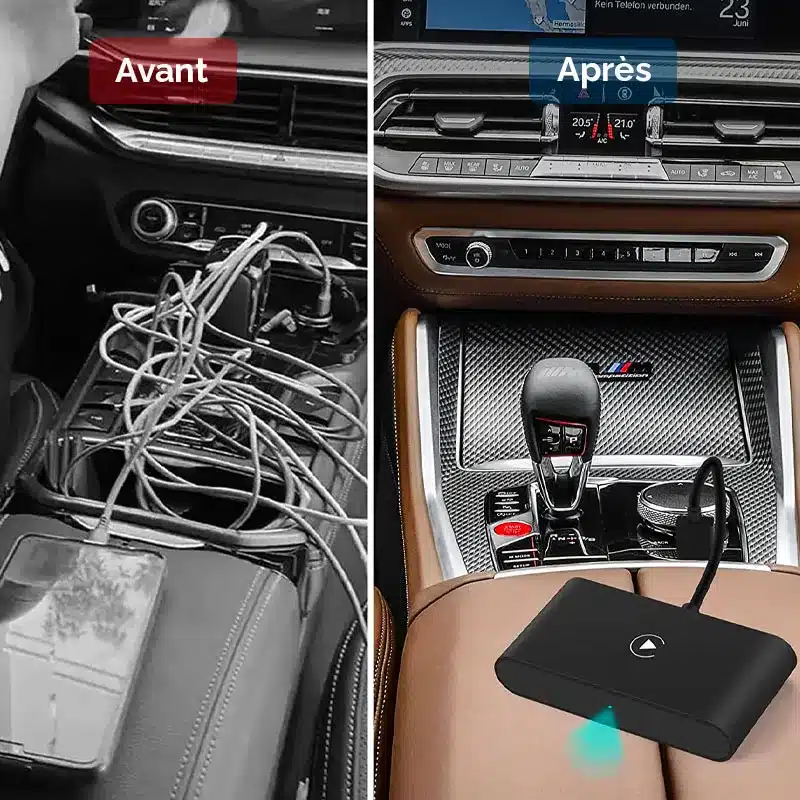 avant, après avoir installé le carplay sans fil